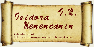 Isidora Menenćanin vizit kartica